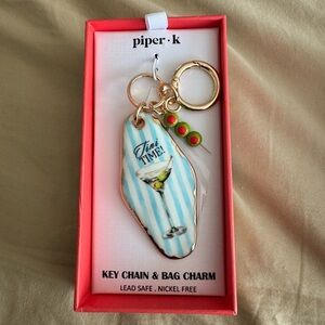 NIB Piper K Tini Time! Martini Key Chain & Bag Charm